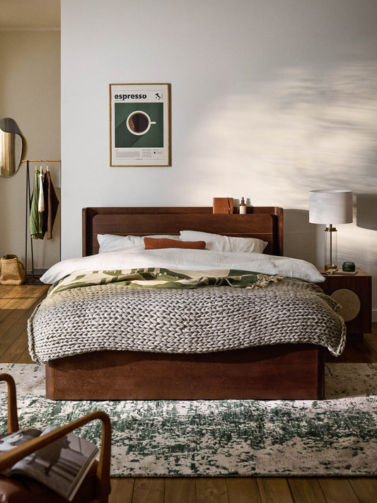 Alferro Wooden Bed with Drawers