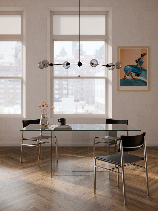 Anoubel Glass Dining Table, 180 x 90 cm