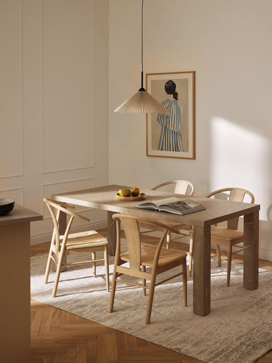 Carbino Dining Table in Marble Look, 180 x 90 cm