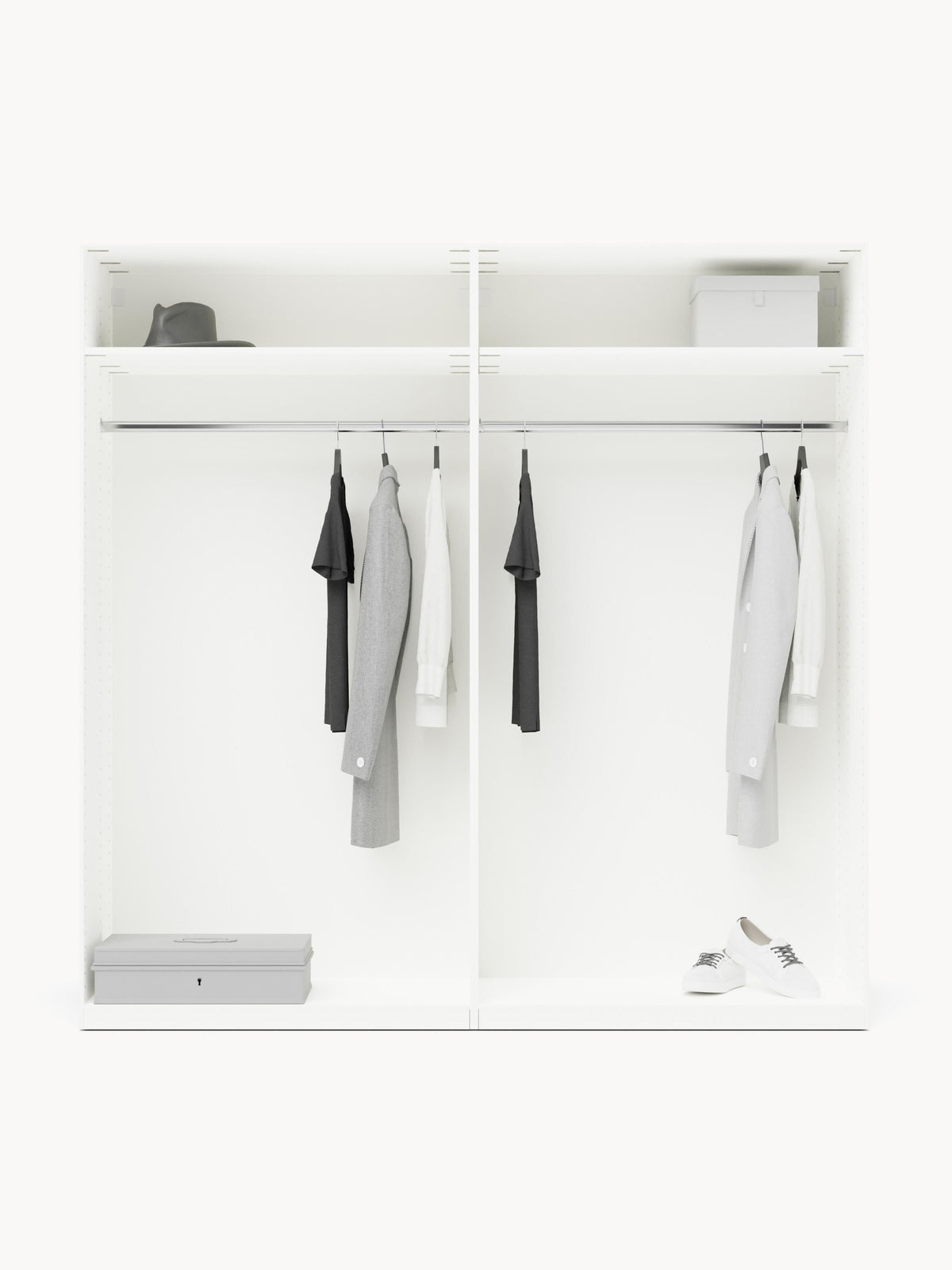 Charnika Modular Hinged-Door Wardrobe, 200 cm Wide, in Various Sizes
