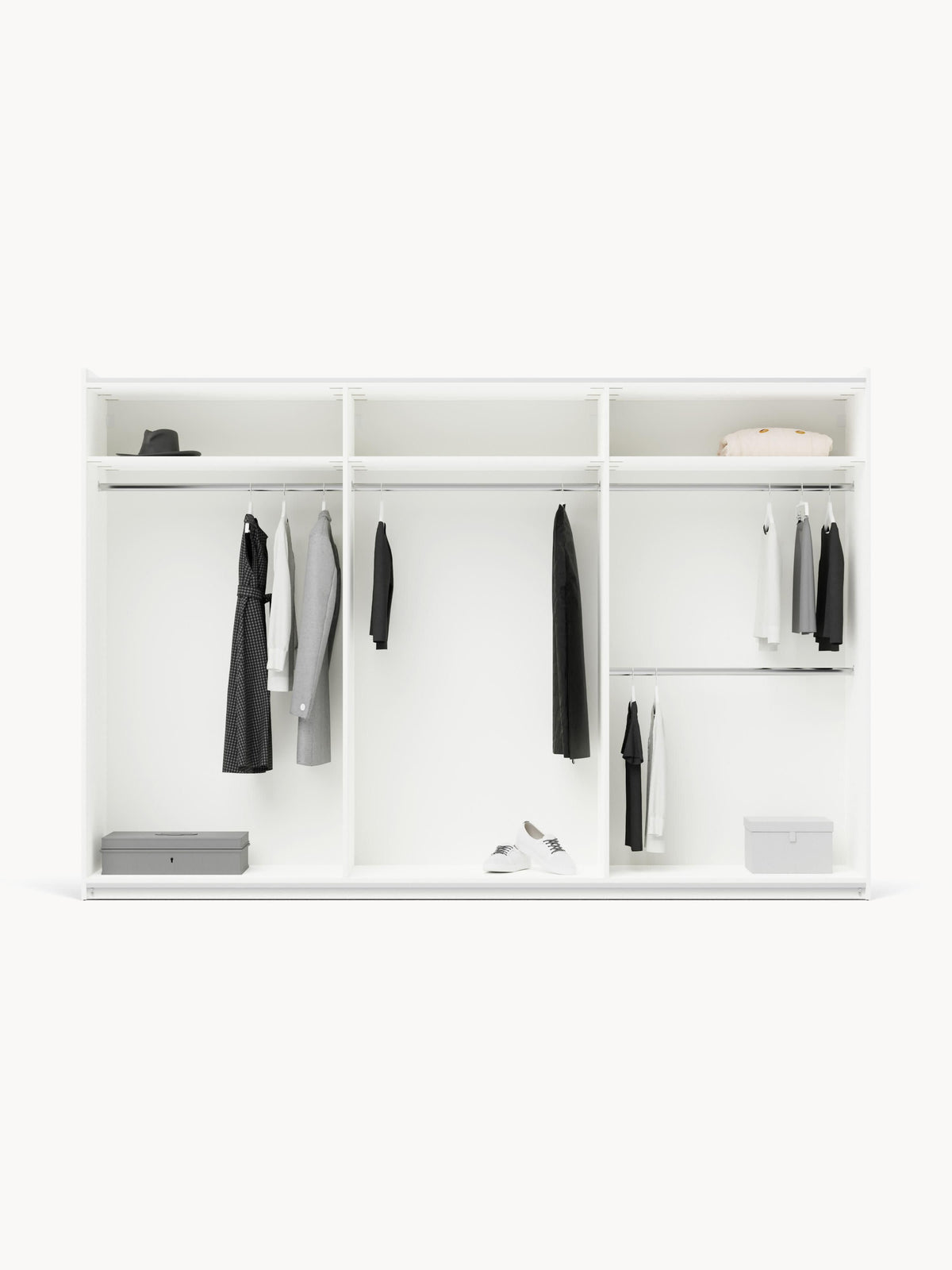 Charnika Modular Sliding-Door Wardrobe, 300 cm Wide, in Various Sizes