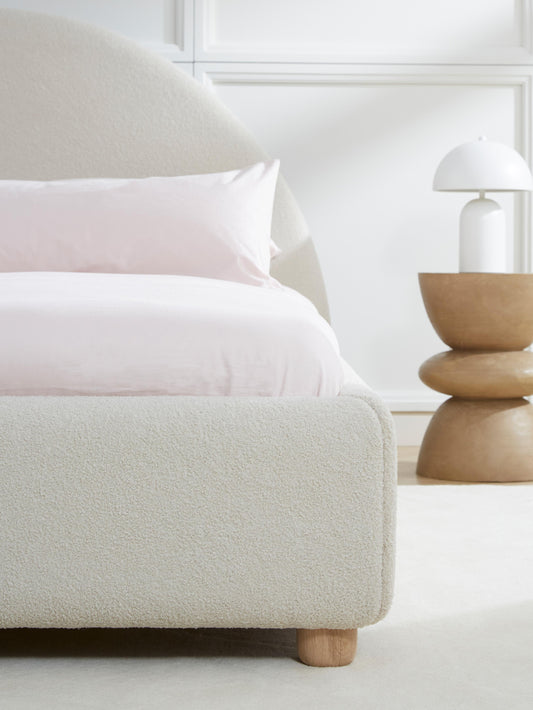 Ebrino Upholstered Bed in Teddy