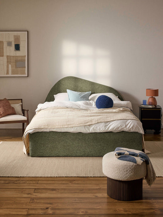 Garmont Upholstered Bed in Bouclé