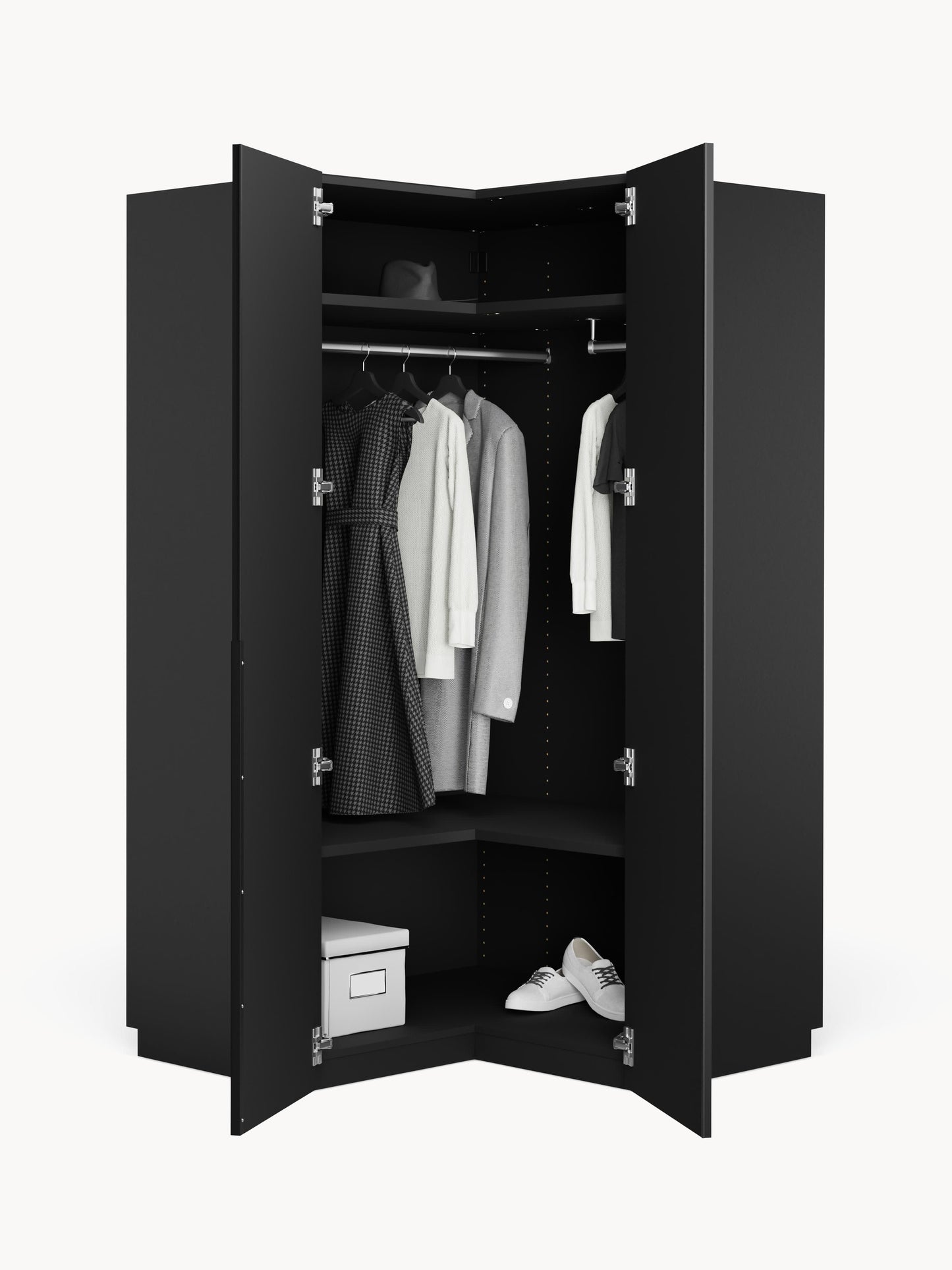 Lenvino Modular Corner Wardrobe, 115 cm Wide, in Various Sizes