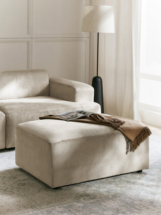 Melvorna Corduroy Stool, W 99 x D 72 cm