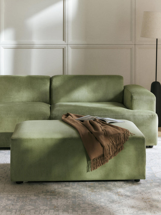 Melvorna XL Ottoman in Corduroy, W 116 x D 72 cm