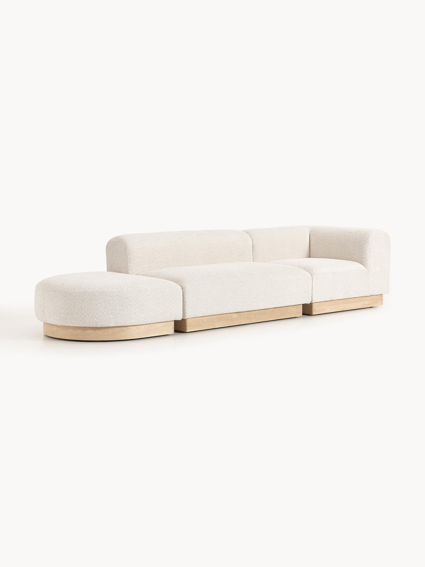Natvorna Modular Ottoman in Teddy Bouclé with Stool (Left/Right)