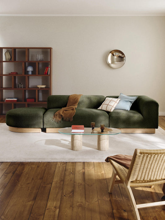 Natvorna Modular Ottoman in Teddy Bouclé with Stool (Left/Right)