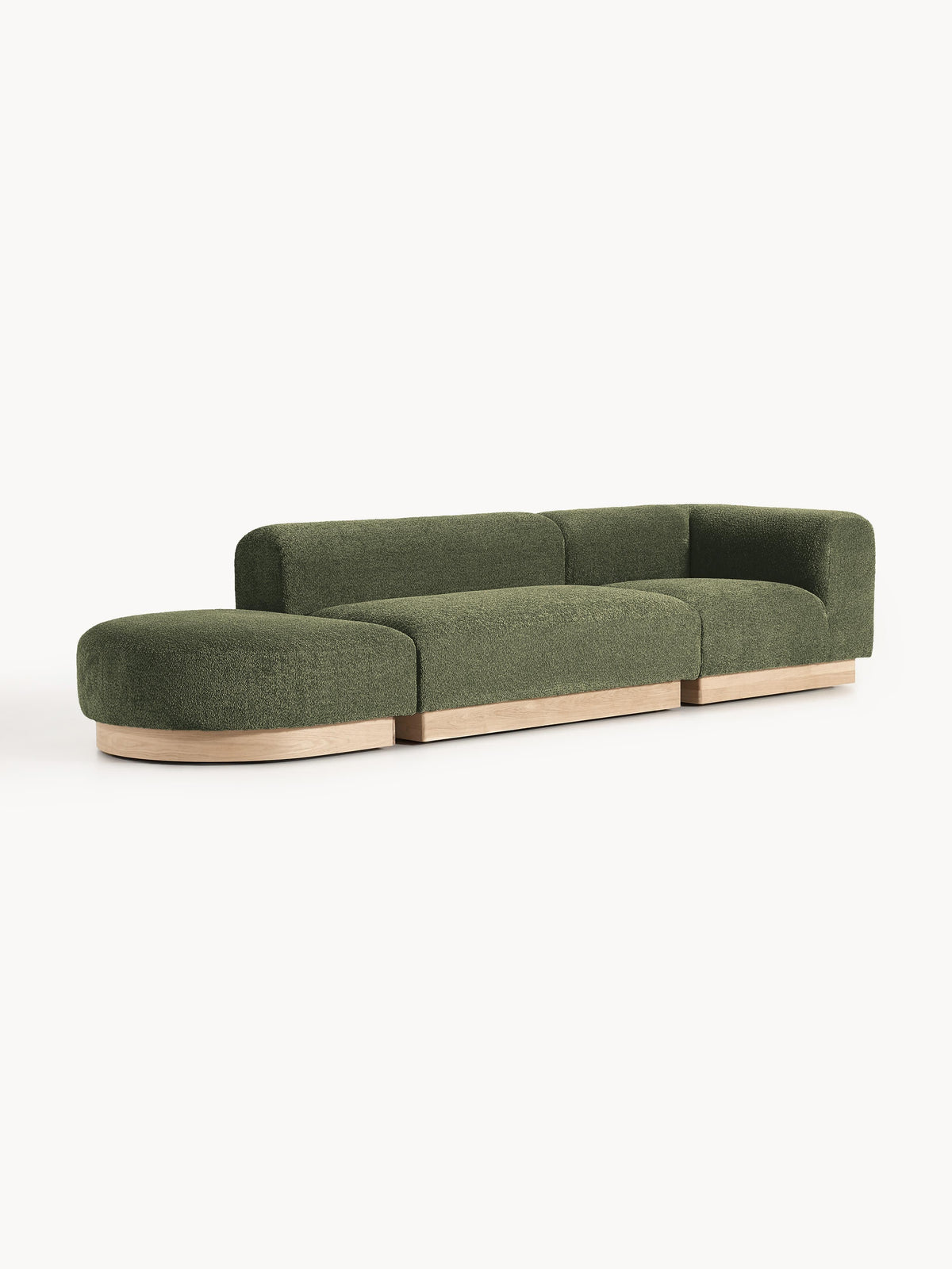 Natvorna Modular Ottoman in Teddy Bouclé with Stool (Left/Right)