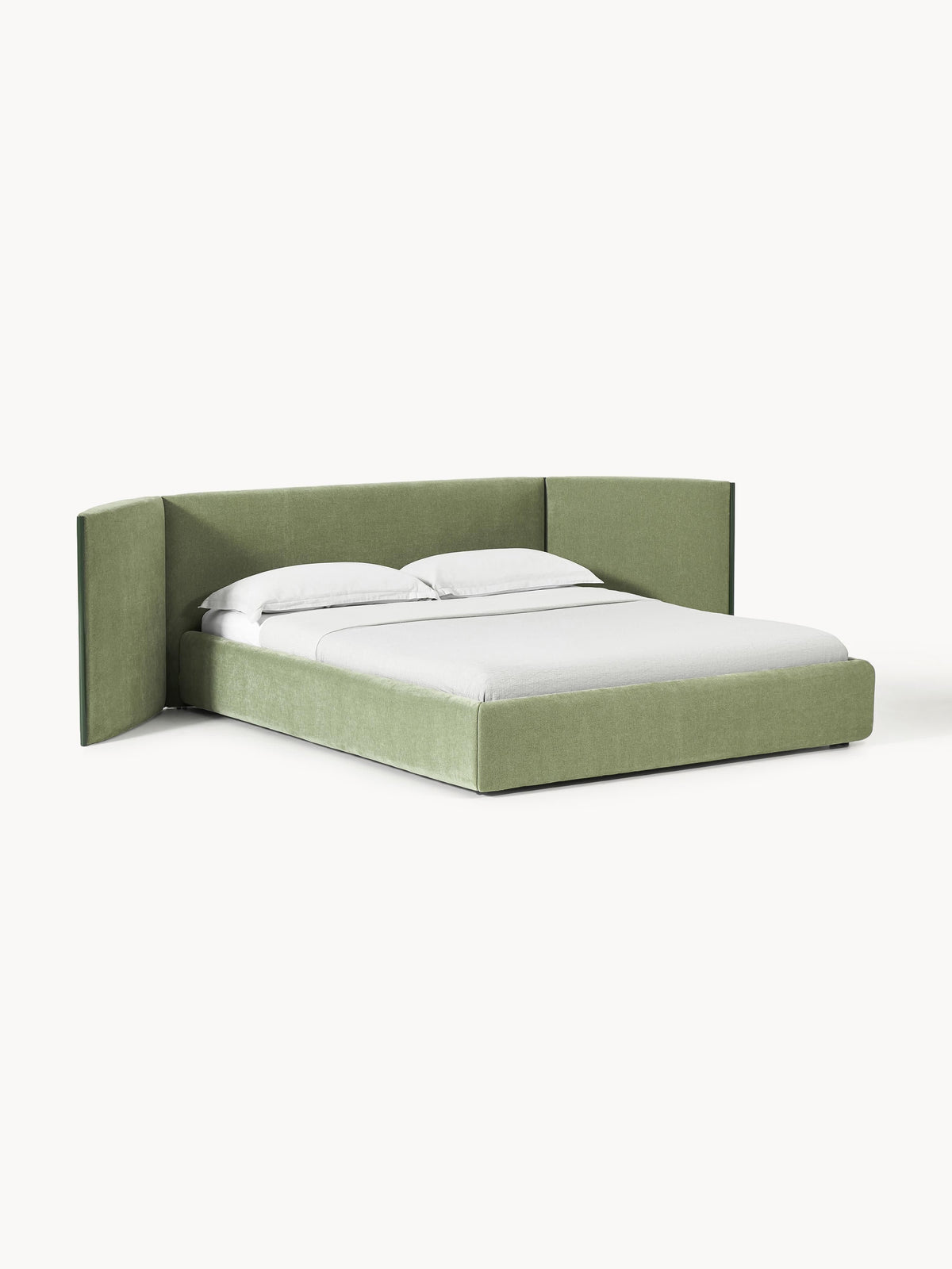 Otquest Upholstered Bed with Folding Headboard