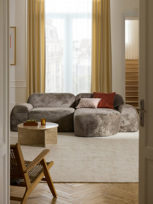 Wolbrenna Modular Corner Sofa (3-Seater) in Teddy Bouclé