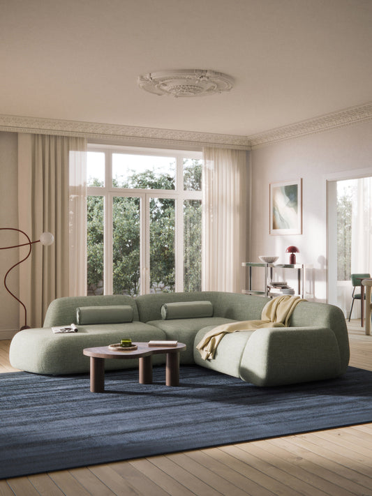 Wolbrenna Modular Corner Sofa in Bouclé (4-Seater) with Chaise Longue