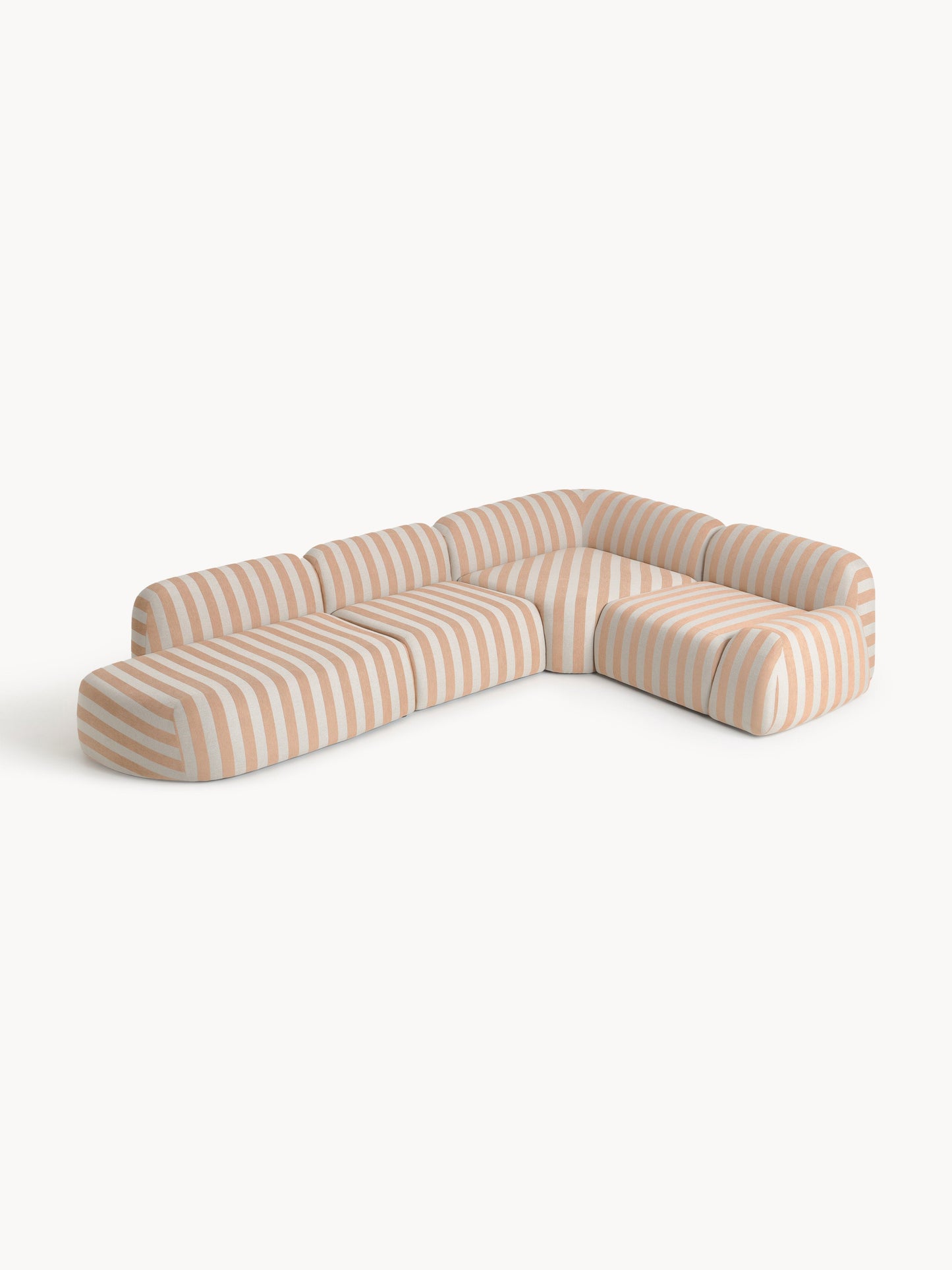Wolbrenna Striped Modular XL Corner Sofa with Chaise Longue