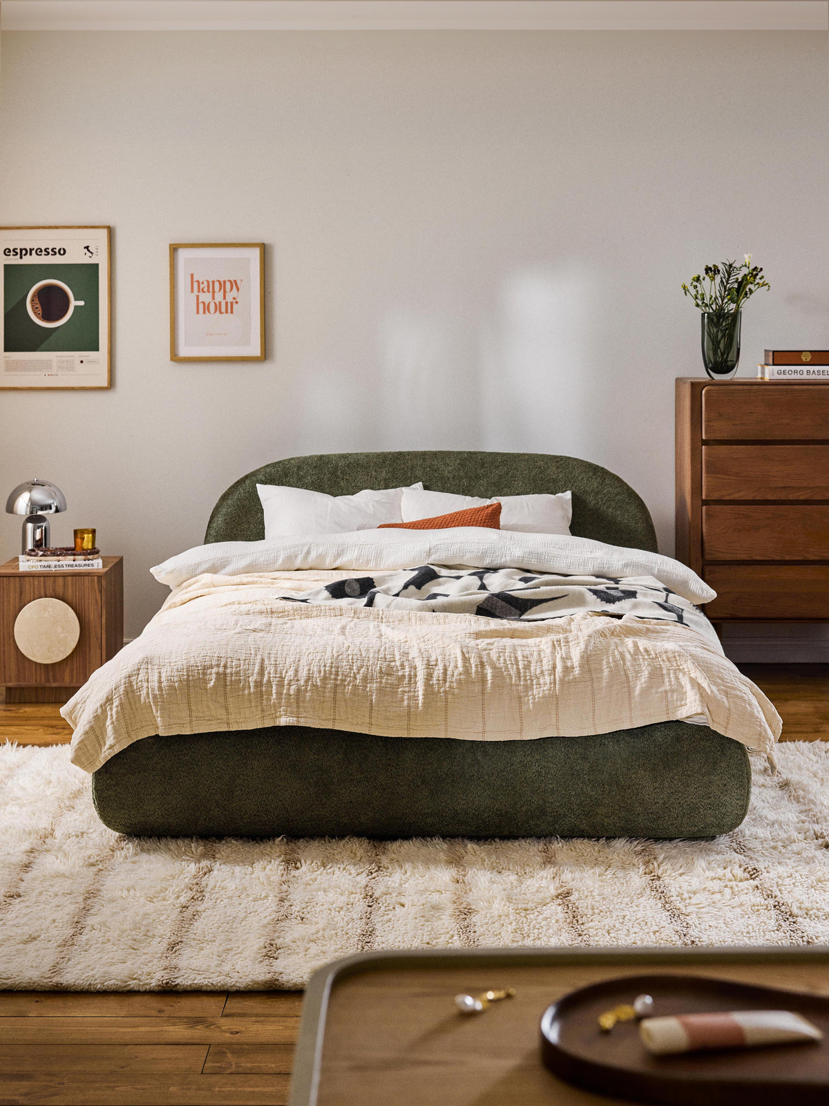 Albordi Teddy Bouclé Upholstered Bed