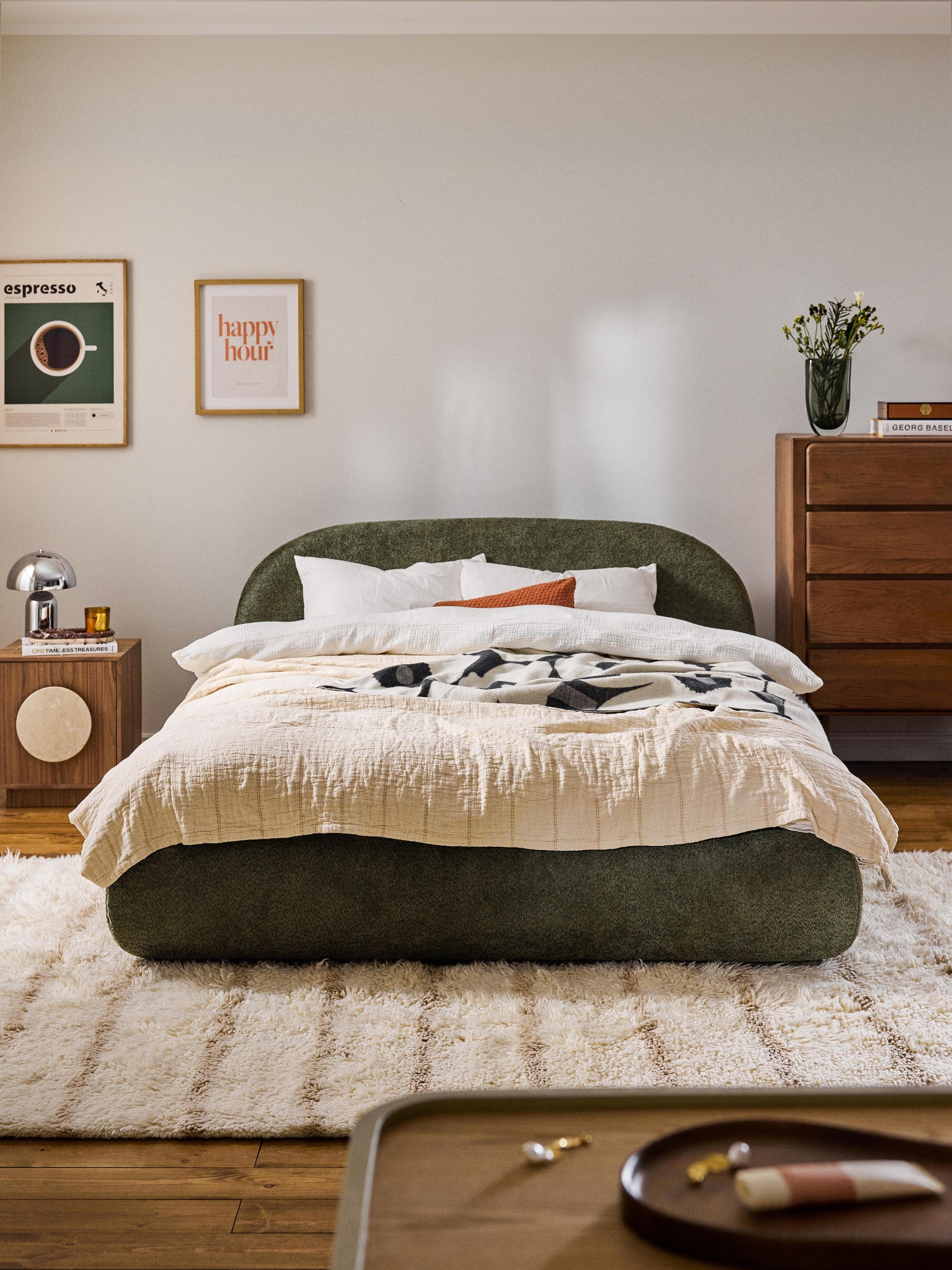 Albordi Teddy Bouclé Upholstered Bed