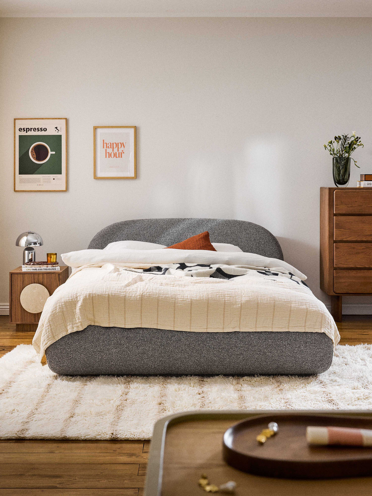 Albordi Upholstered Bouclé Bed