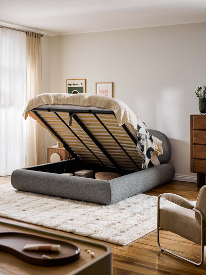 Albordi Upholstered Storage Bed in Bouclé