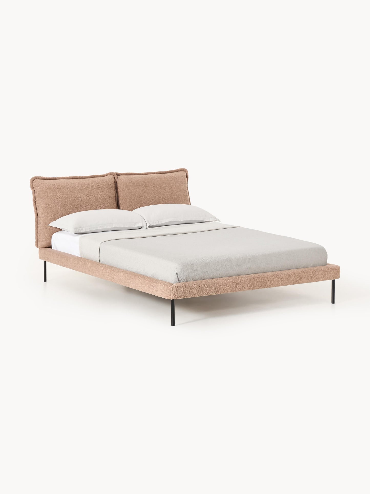 Amelucci Teddy Bouclé Upholstered Bed