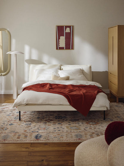 Amelucci Teddy Bouclé Upholstered Bed