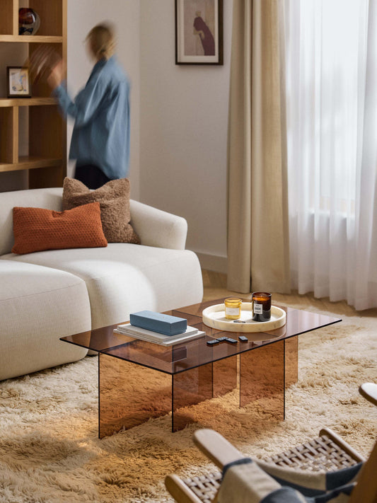 Anoubel Glass Coffee Table, W 102 cm