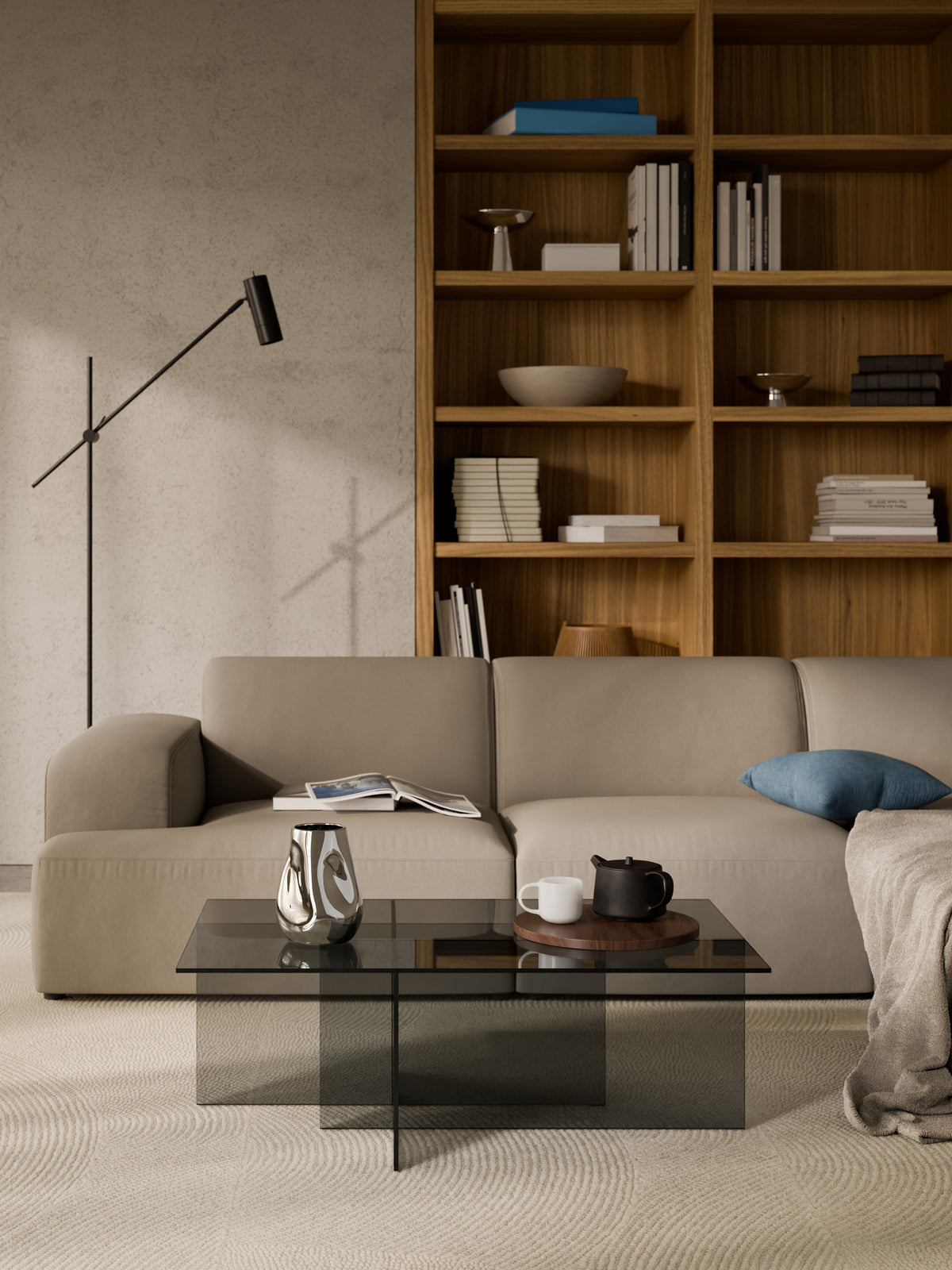 Anoubel Glass Coffee Table, W 102 cm