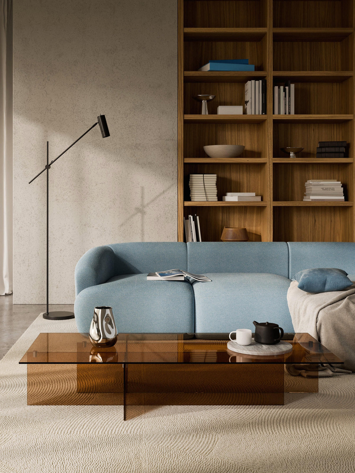 Anoubel Large Glass Coffee Table, W 160 cm