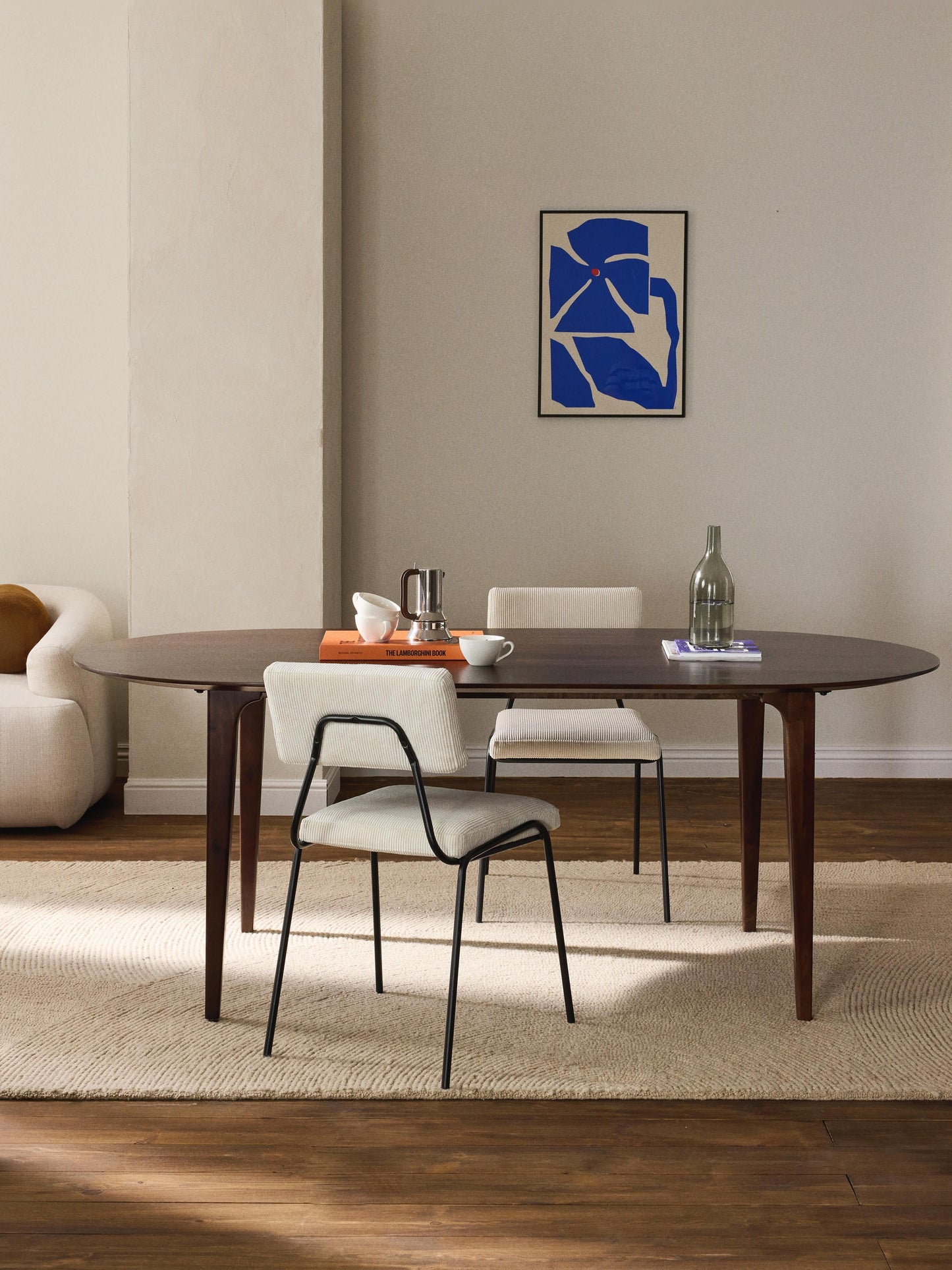 Archordi Oval Mango Wood Dining Table, 200 x 100 cm
