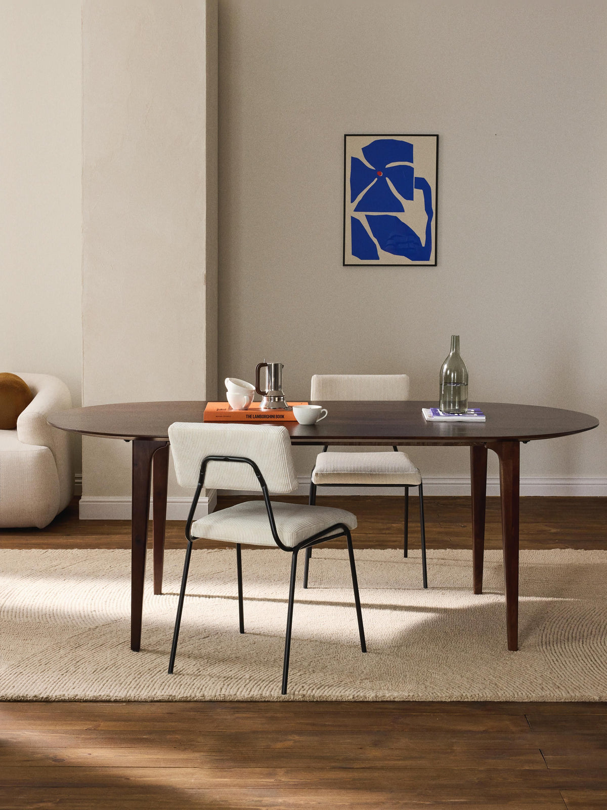 Archordi Oval Mango Wood Dining Table, 200 x 100 cm