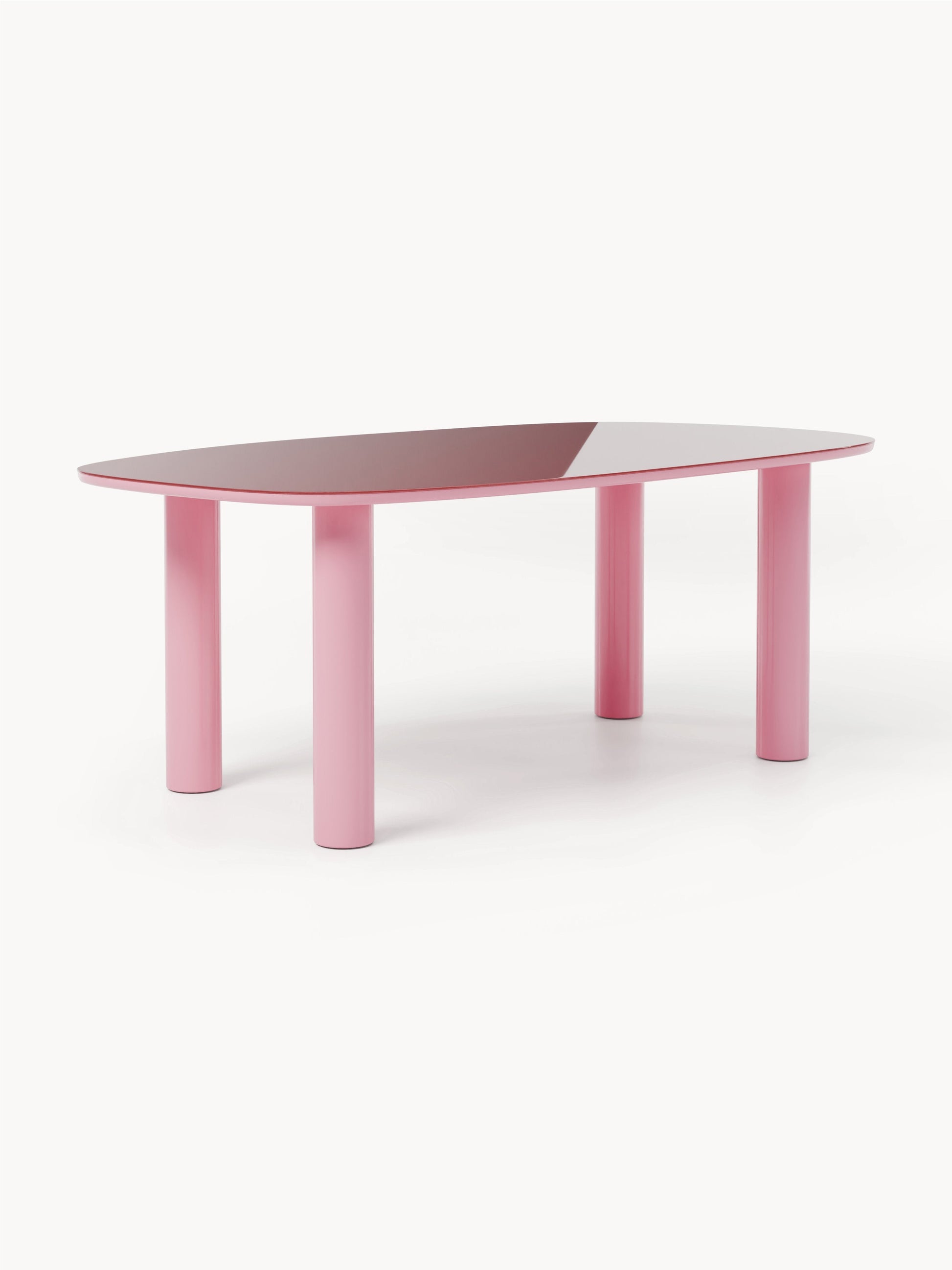 Benika Glass-Top Organic Dining Table, 200 x 110 cm