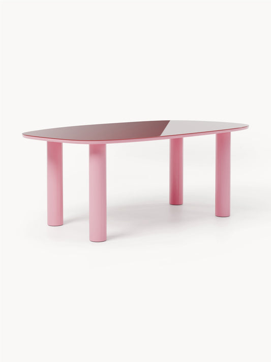 Benika Glass-Top Organic Dining Table, 200 x 110 cm