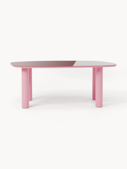 Benika Glass-Top Organic Dining Table, 200 x 110 cm