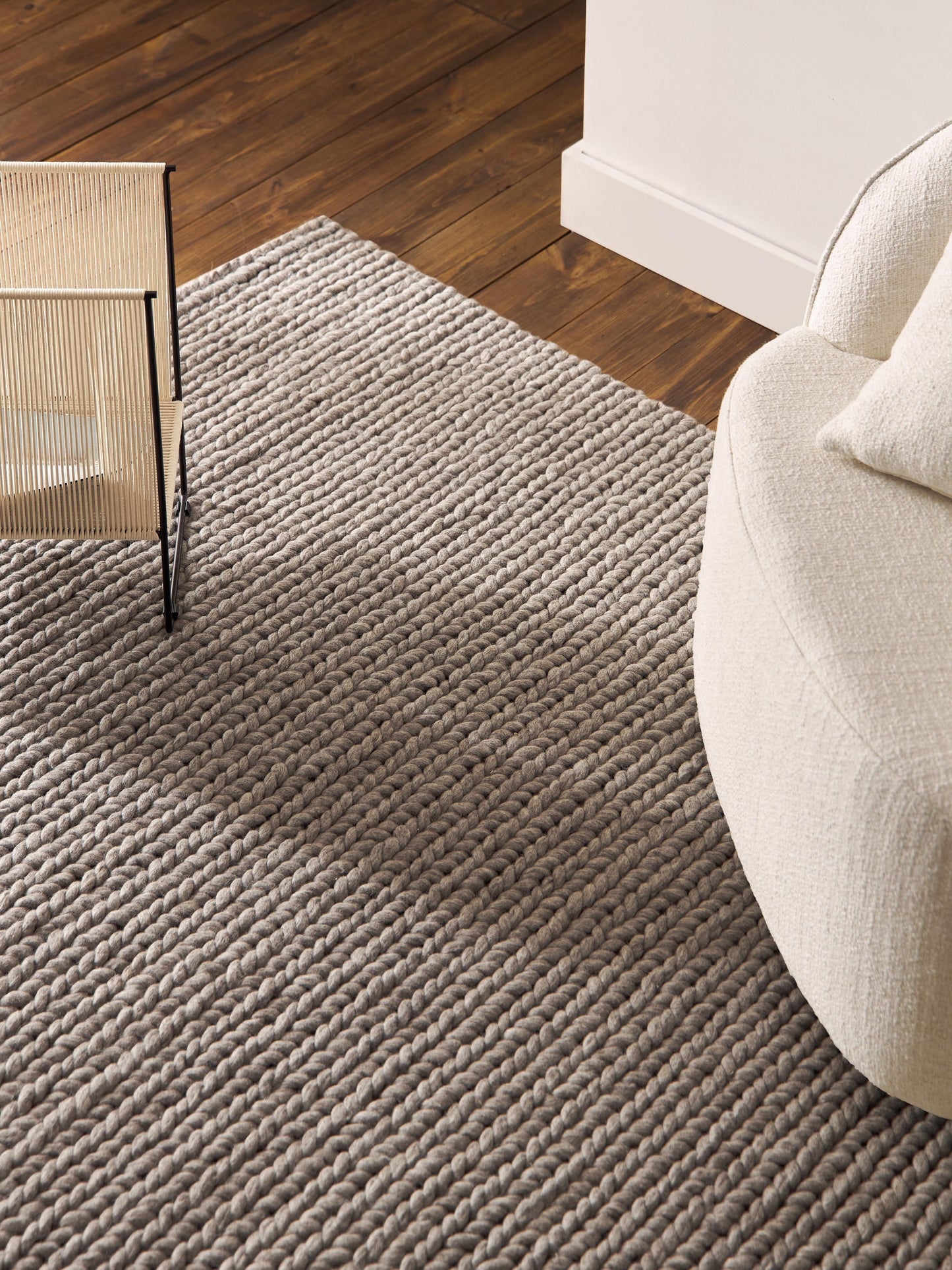 Brunardi Handmade Wool Rug with Braided Texture