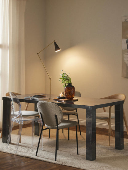 Carbino Dining Table in Marble Look, 180 x 90 cm