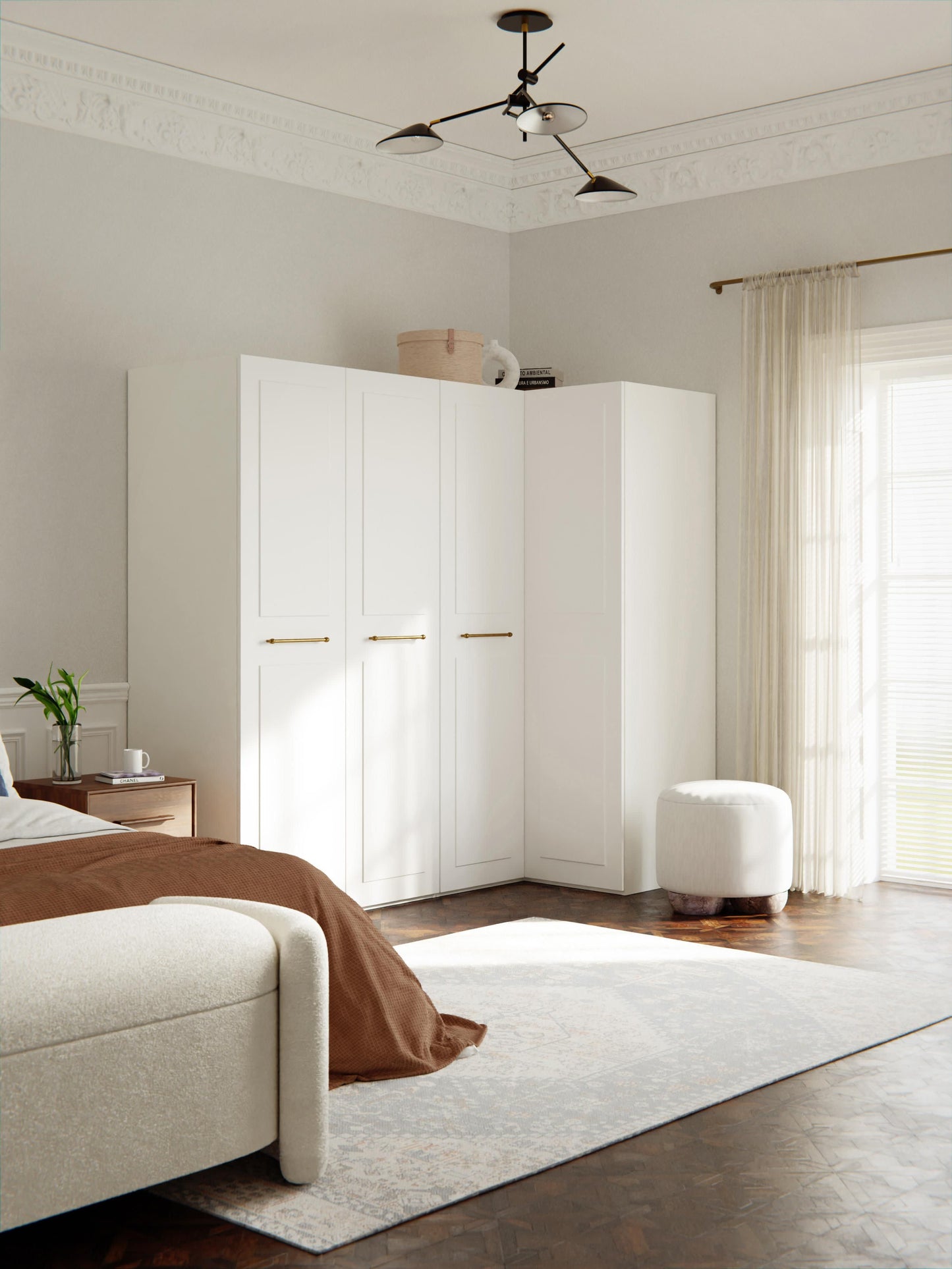 Charnika Modular Corner Wardrobe, 215 cm Wide, in Various Sizes