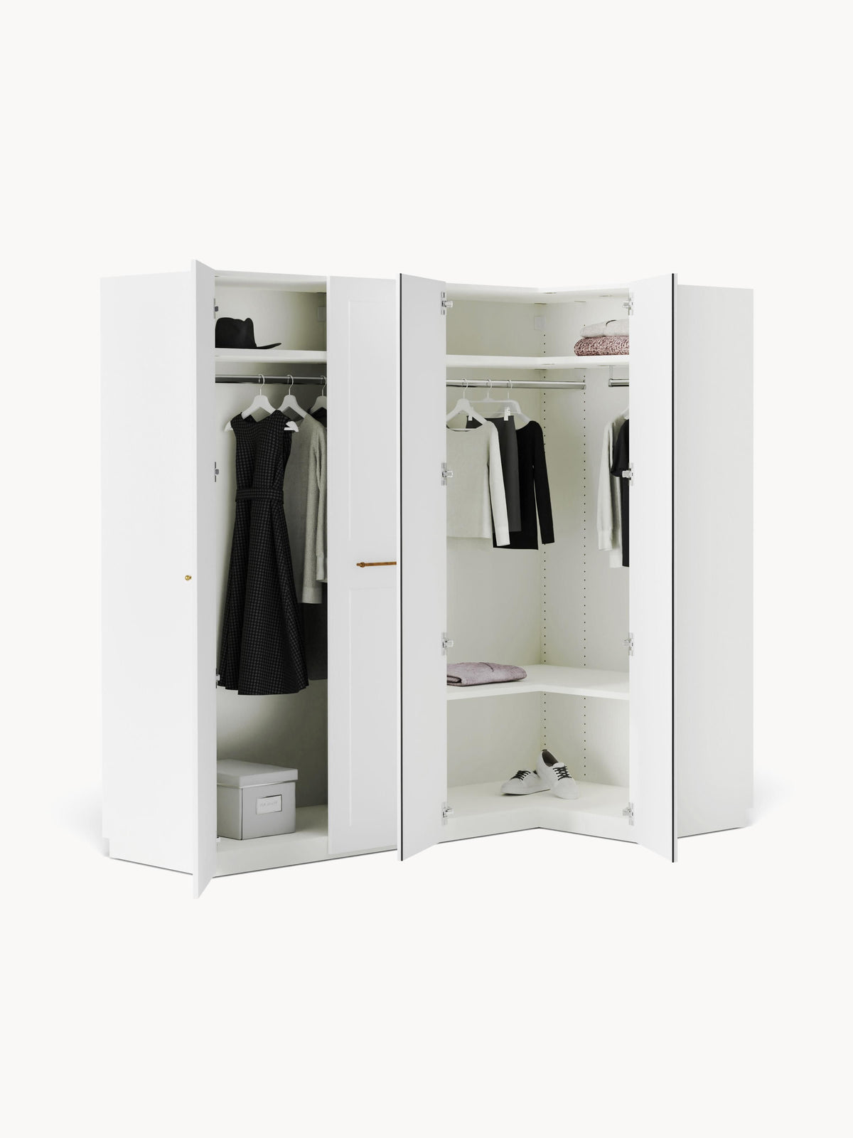 Charnika Modular Corner Wardrobe, 215 cm Wide, in Various Sizes