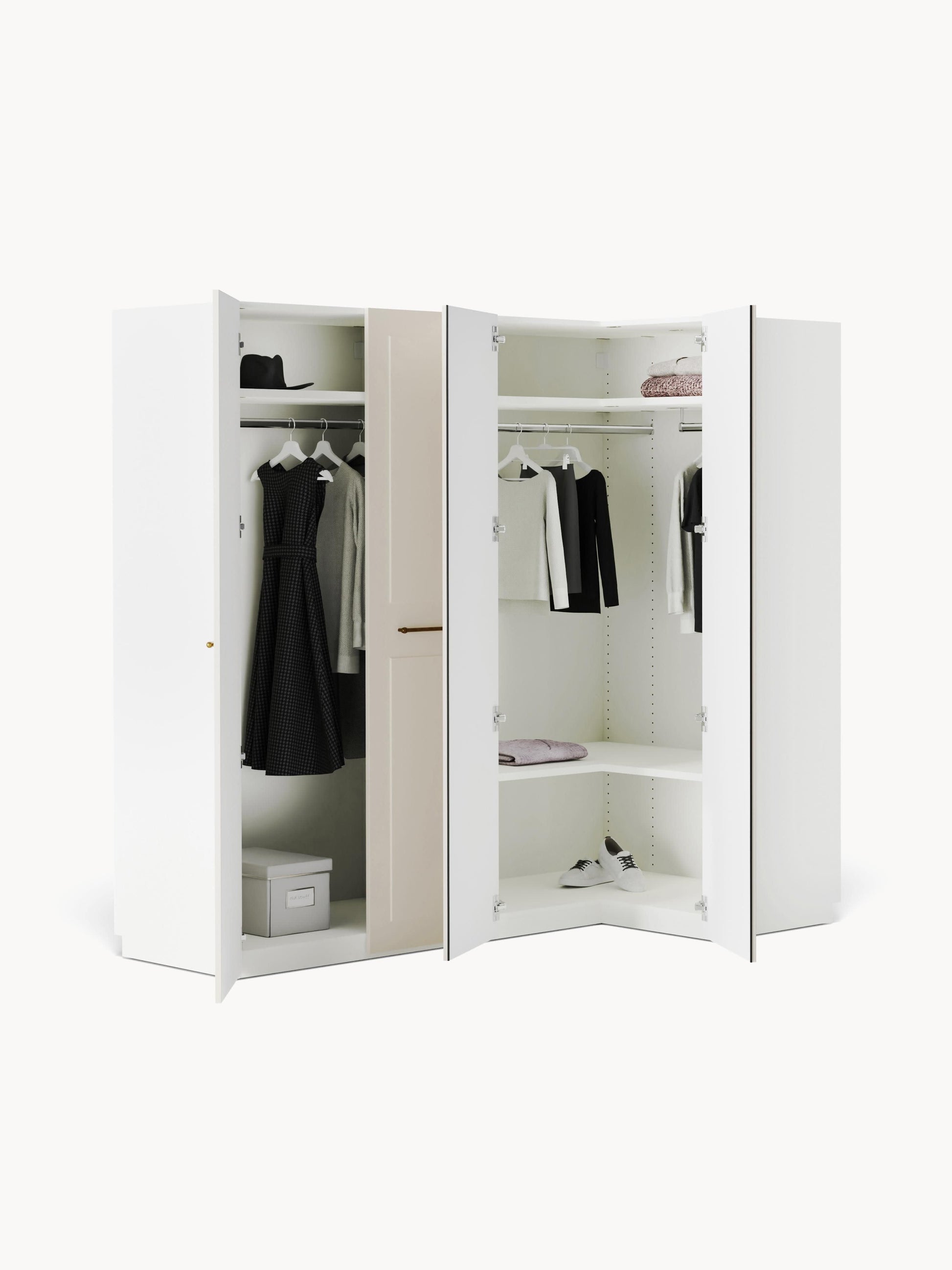 Charnika Modular Corner Wardrobe, 215 cm Wide, in Various Sizes