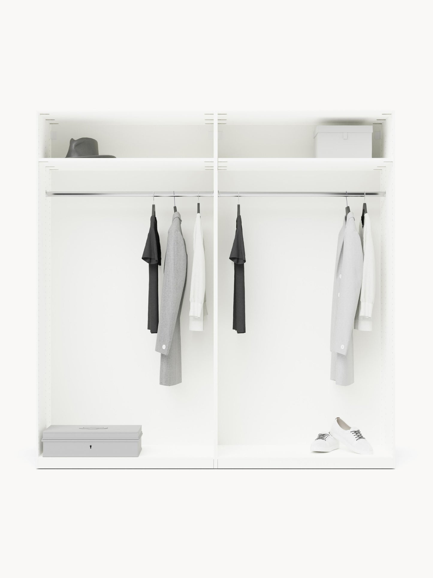 Charnika Modular Hinged-Door Wardrobe, 200 cm Wide, in Various Sizes