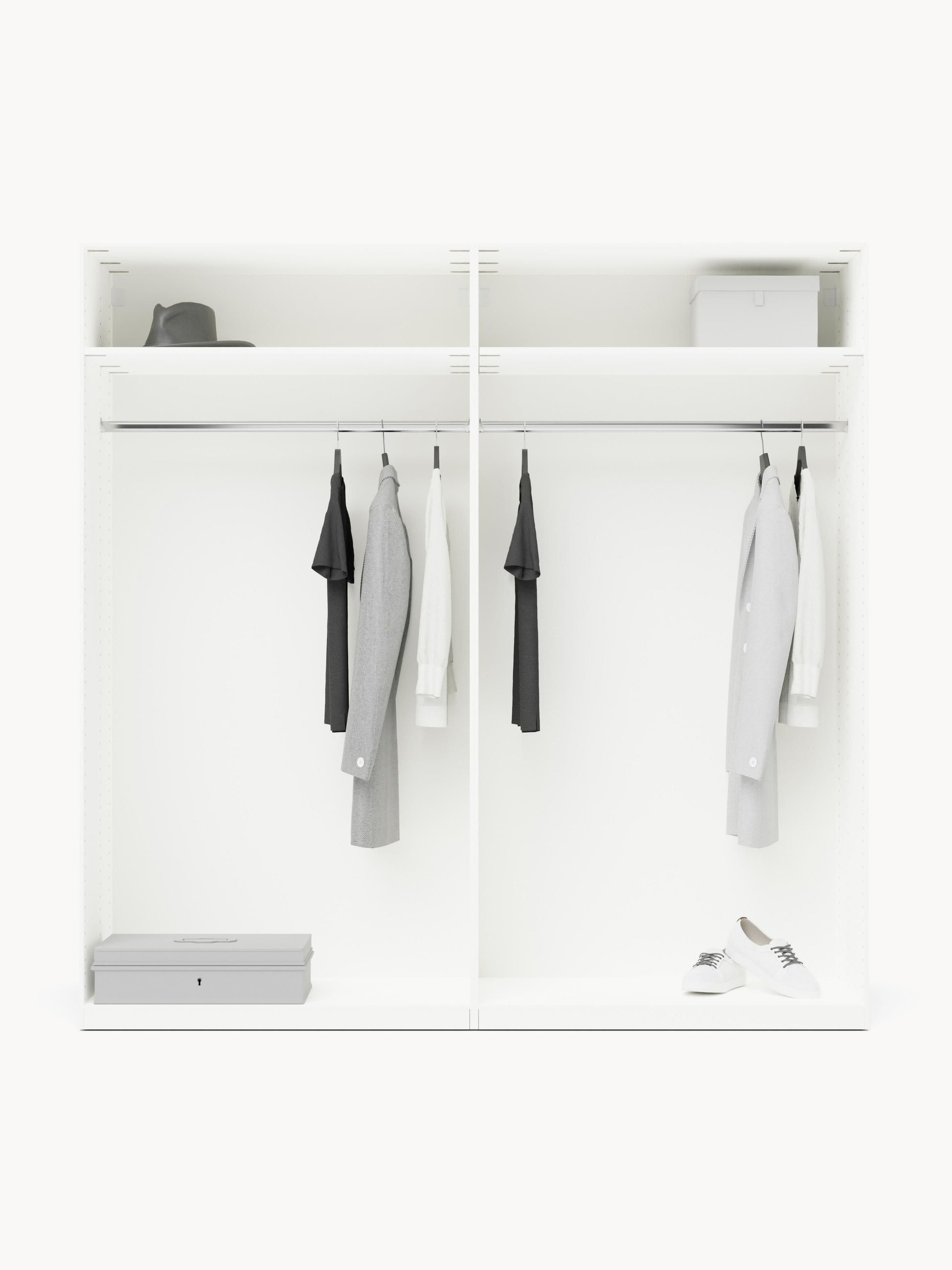 Charnika Modular Hinged-Door Wardrobe, 200 cm Wide, in Various Sizes