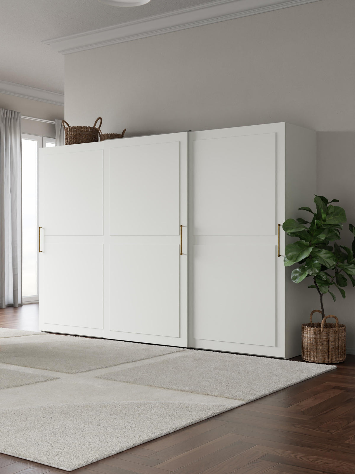 Charnika Modular Sliding-Door Wardrobe, 300 cm Wide, in Various Sizes