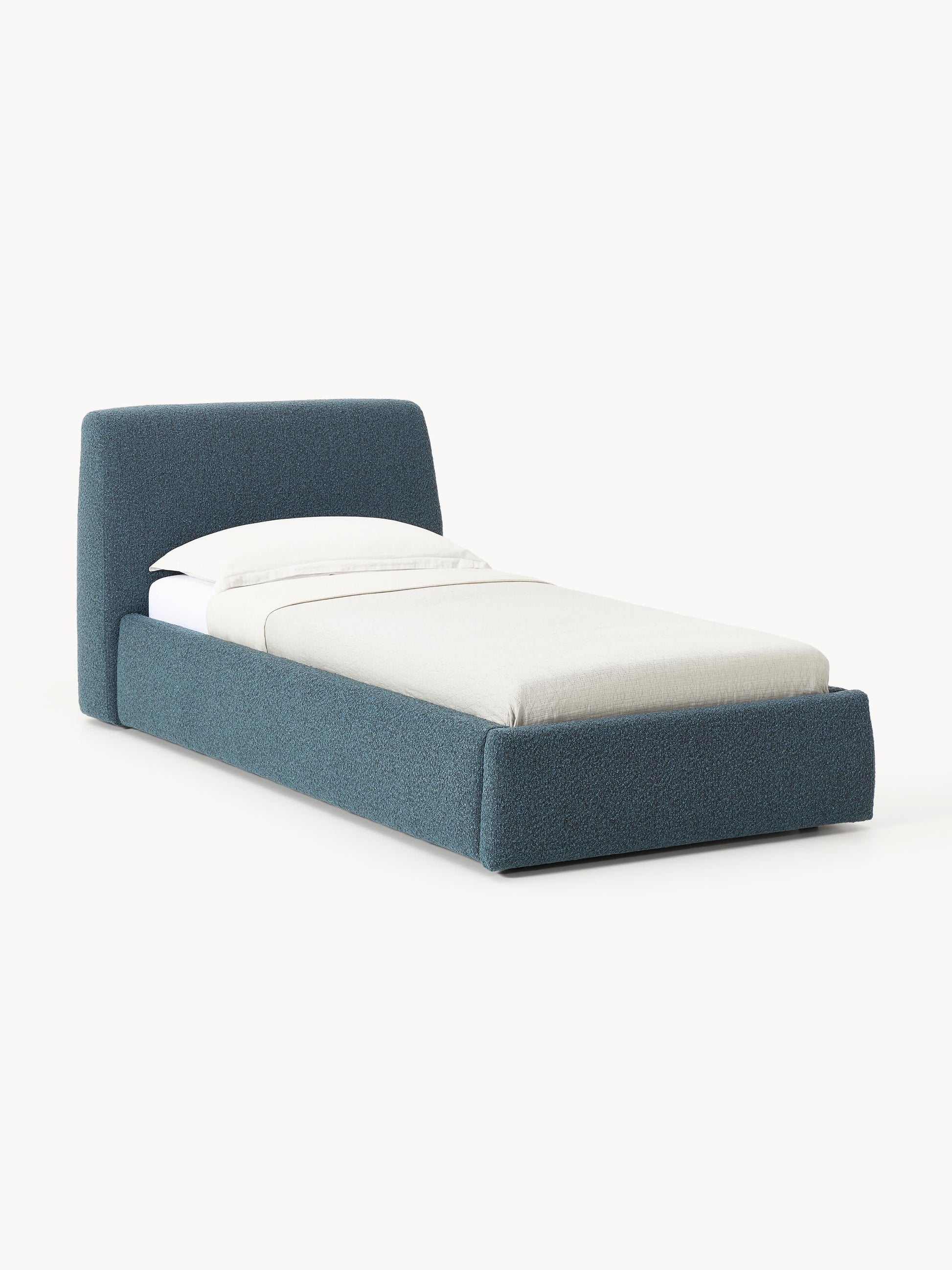 Clonardi Single Bed in Bouclé with Storage