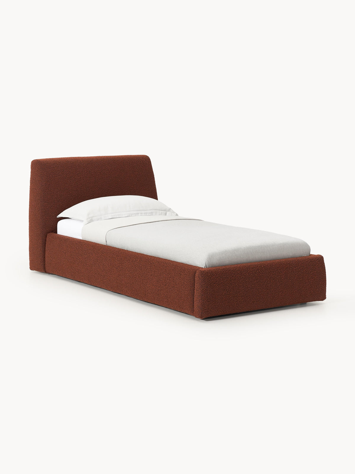 Clonardi Single Bed in Bouclé with Storage