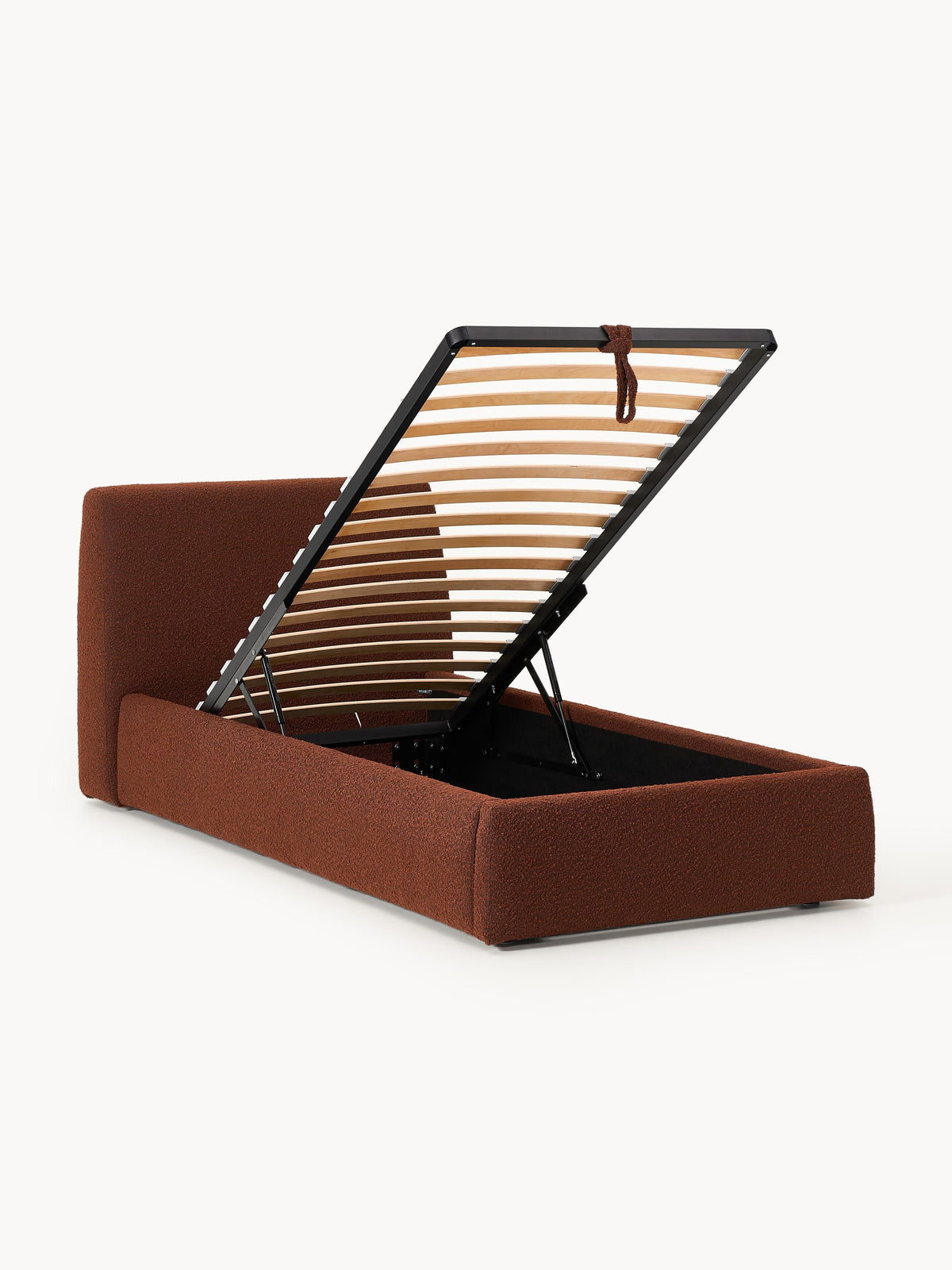 Clonardi Single Bed in Bouclé with Storage