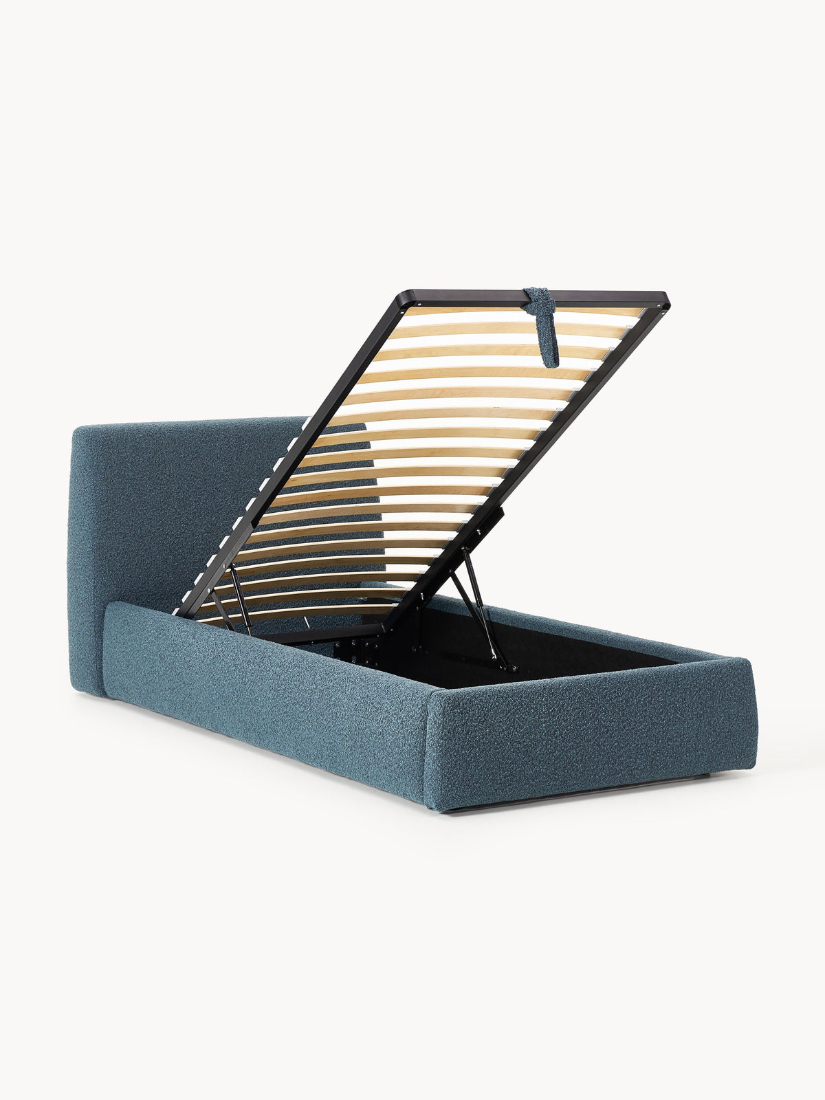 Clonardi Single Bed in Bouclé with Storage