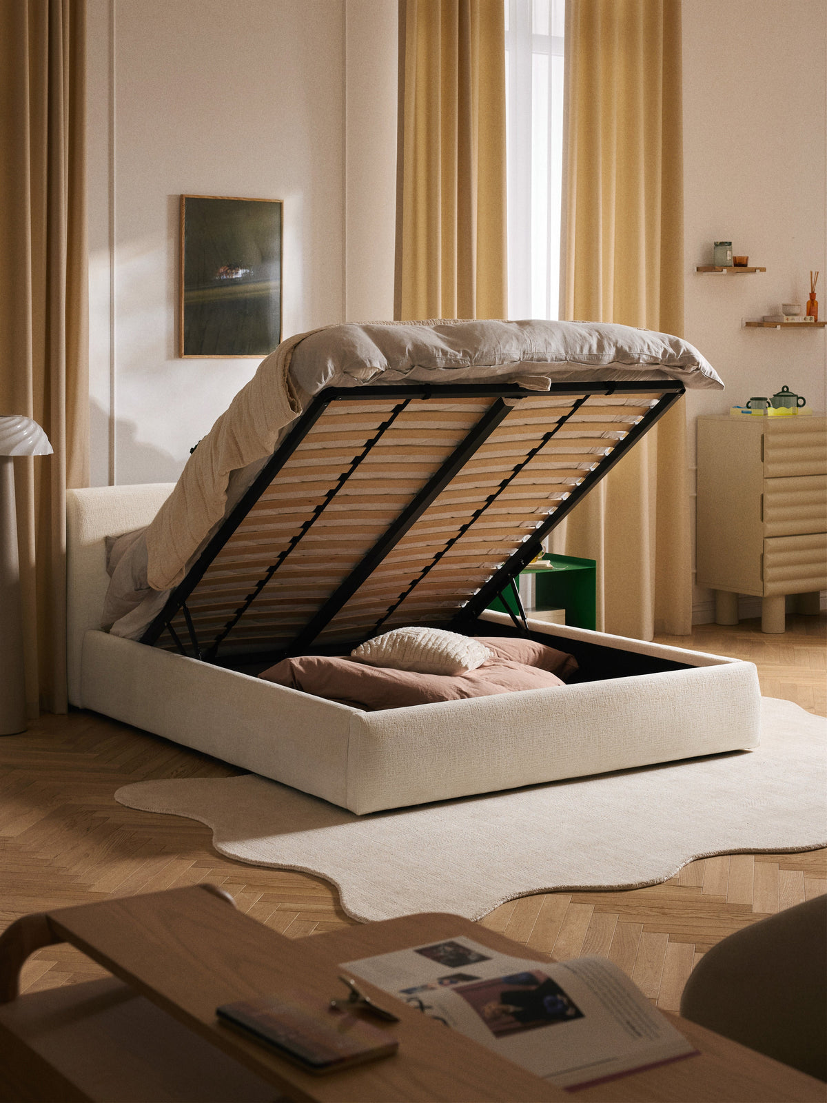Clonardi Storage Bed, Upholstered