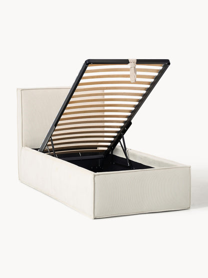 Dreselva Corduroy Single Bed with Storage