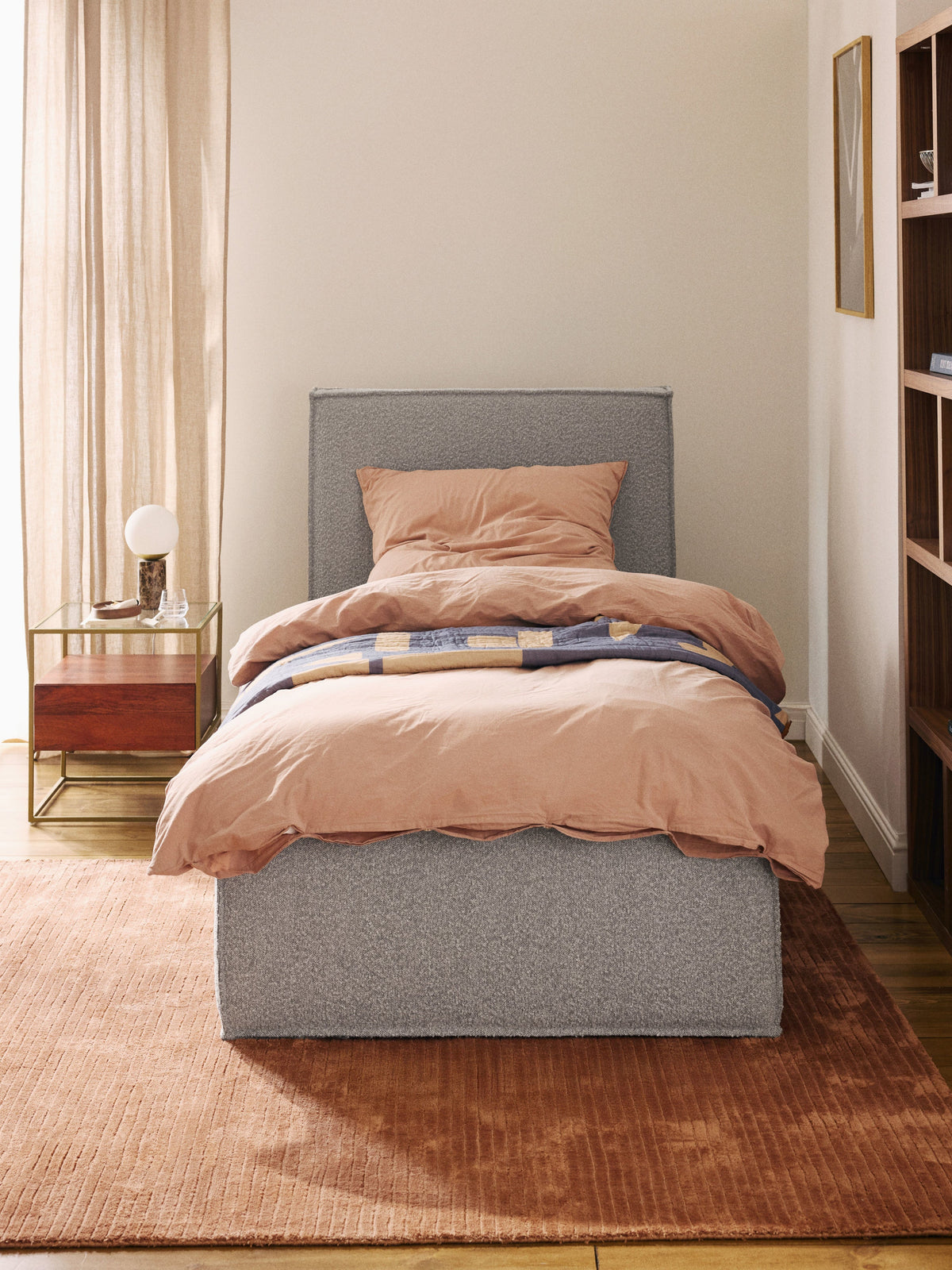 Dreselva Single Bed in Bouclé