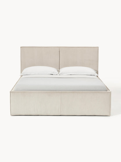 Dreselva Upholstered Bed in Corduroy