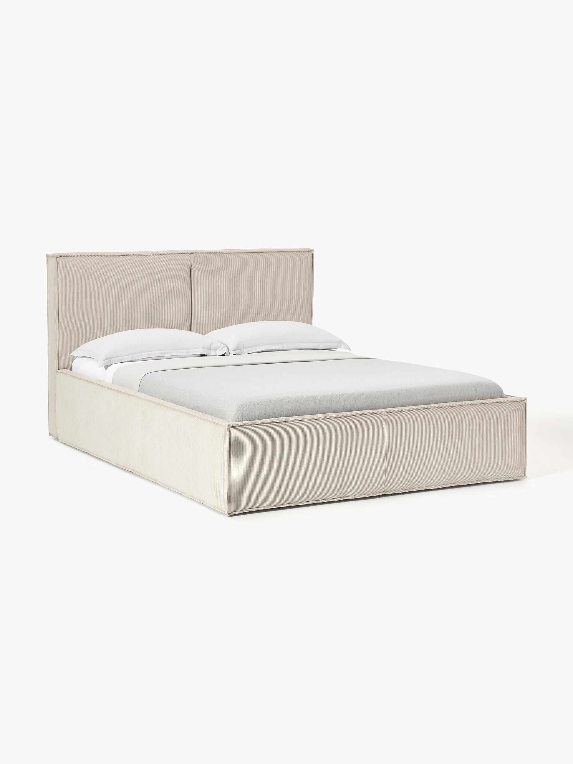 Dreselva Upholstered Storage Bed in Corduroy