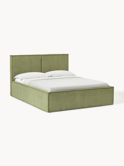 Dreselva Upholstered Storage Bed in Corduroy
