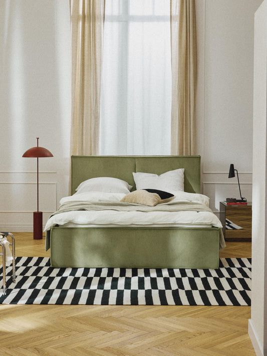 Dreselva Upholstered Storage Bed in Corduroy